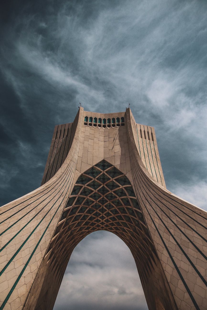 low angle shot of azadi tower in iran